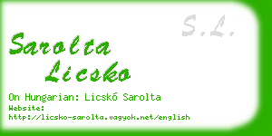 sarolta licsko business card